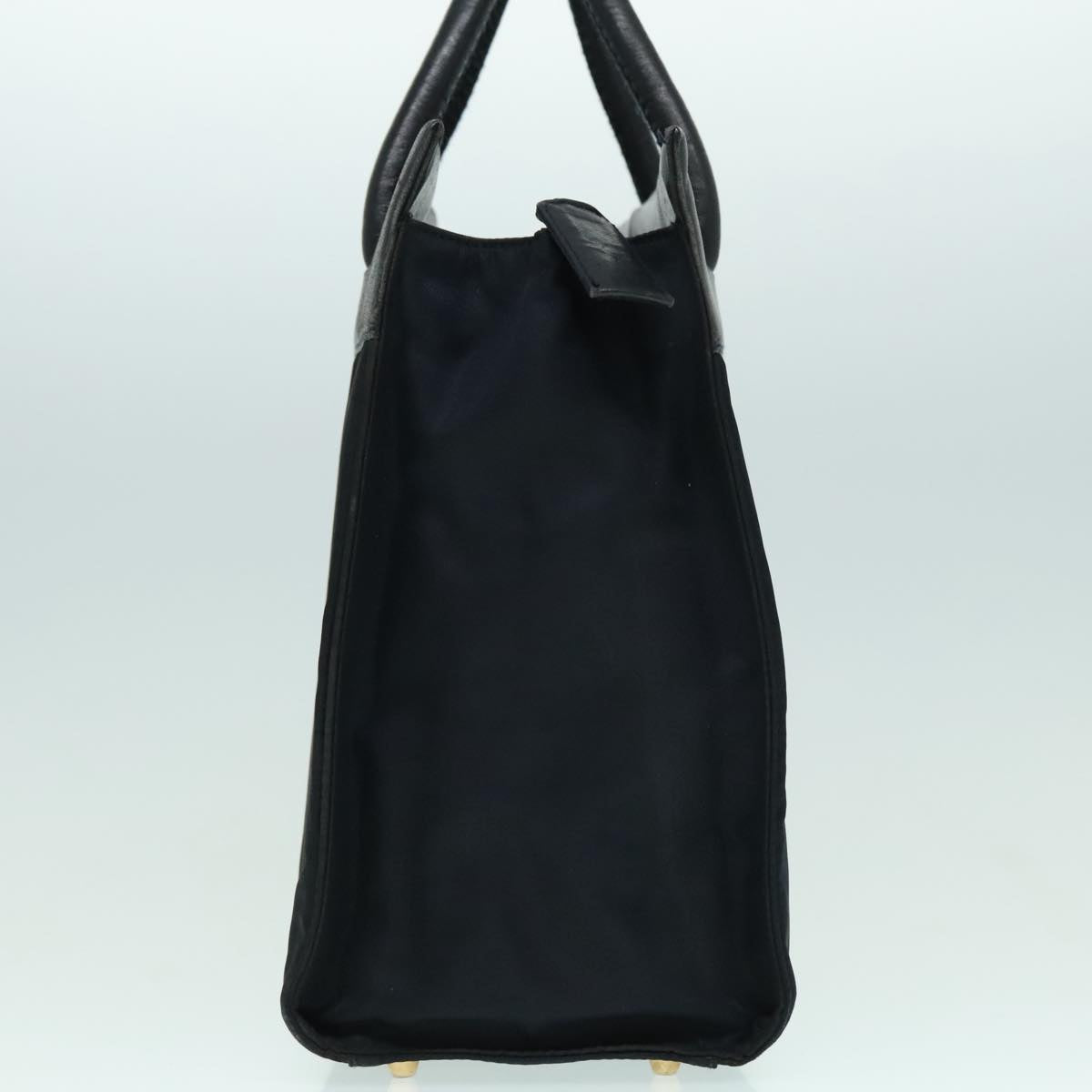 Luxury Prada Hand Bag Nylon Leather Black Gold 94611