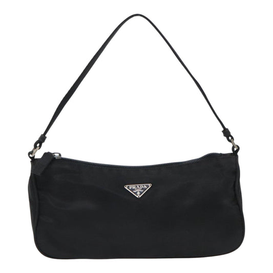 Luxury Prada Accessory Pouch Nylon Black Silver 94668