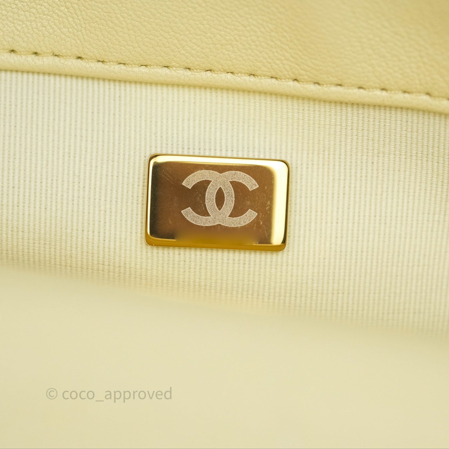 Chanel 19 Small Light Yellow Mixed Hardware