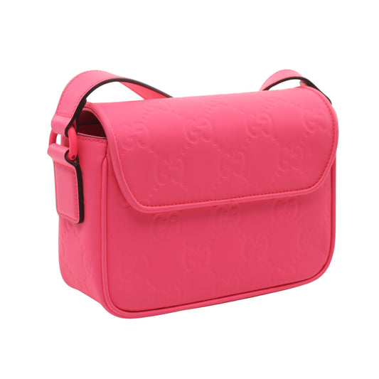 Luxury Gucci Trending 2025 GG Rubber Effect Super mini bag Shoulder bag Leather Pink purple