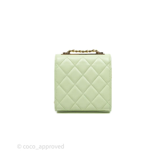 Chanel Mini Quilted Trendy CC Clutch With Chain Green Lambskin Gold Hardware