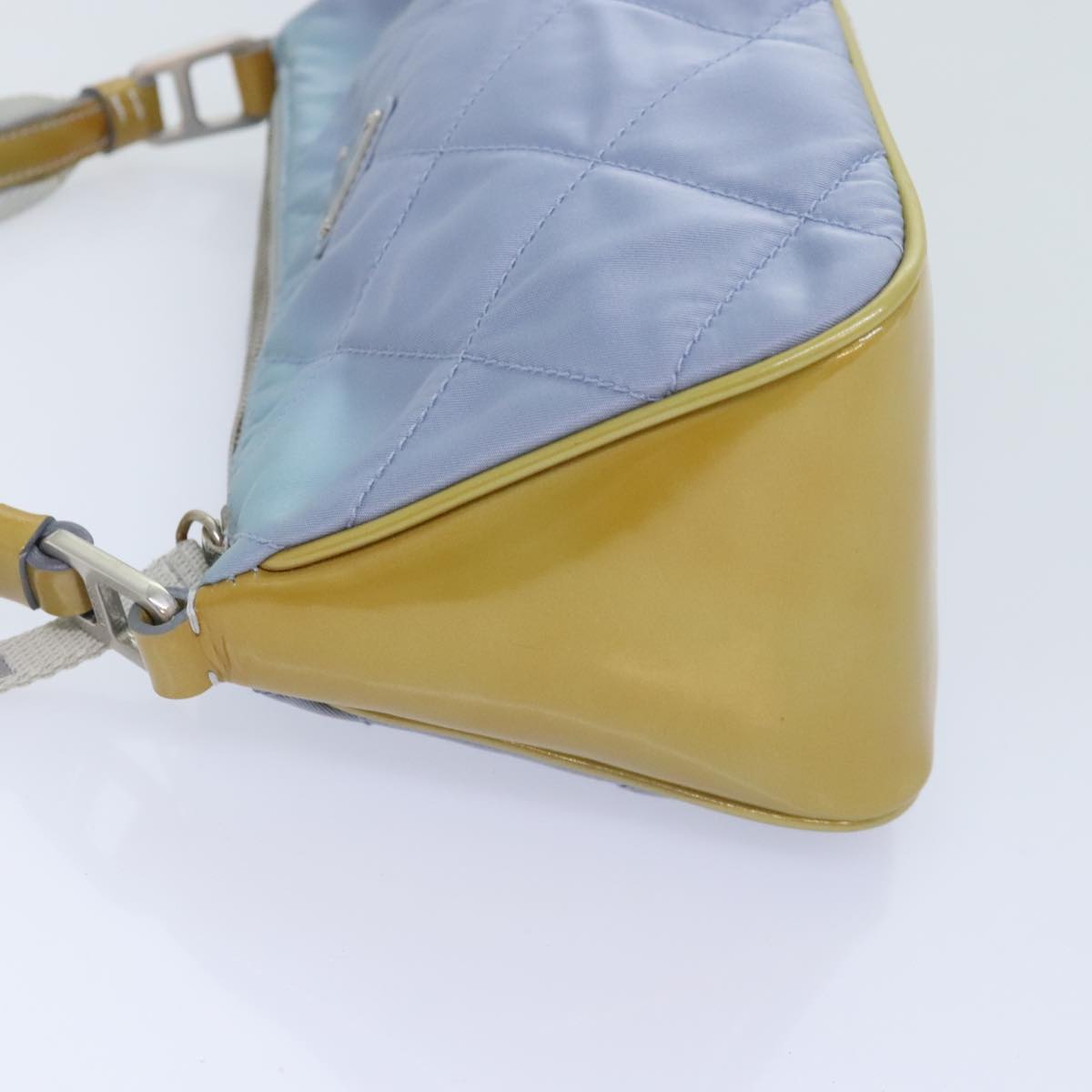 Luxury Prada Shoulder Bag Nylon Light Blue Silver 95019