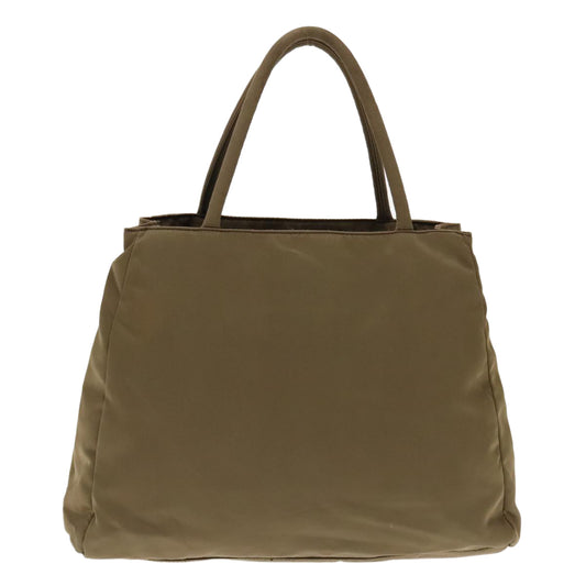 Luxury Prada Hand Bag Nylon Khaki Silver 95022