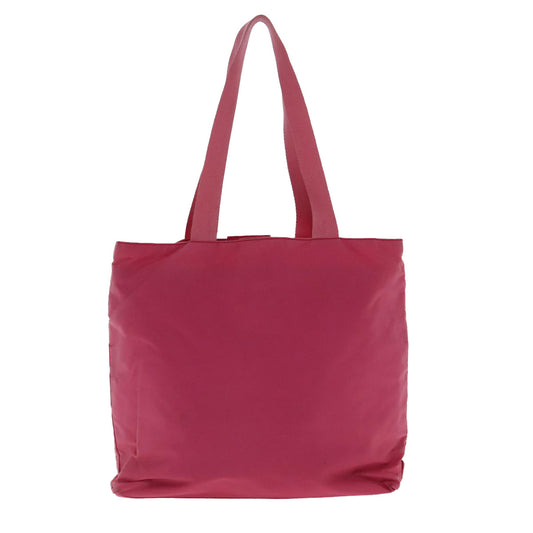 Luxury Prada Tote Bag Nylon Pink Silver 95028
