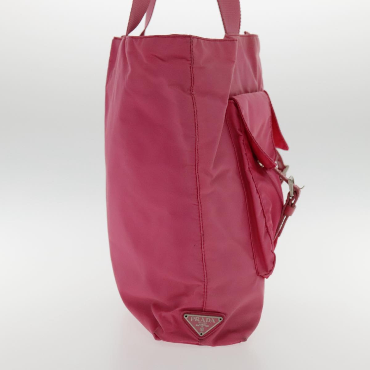Luxury Prada Tote Bag Nylon Pink Silver 95028