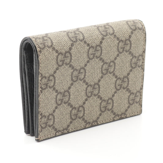 Luxury Gucci Trending 2025 GG Marmont GG Supreme Bi-fold wallet PVC Leather Beige Black