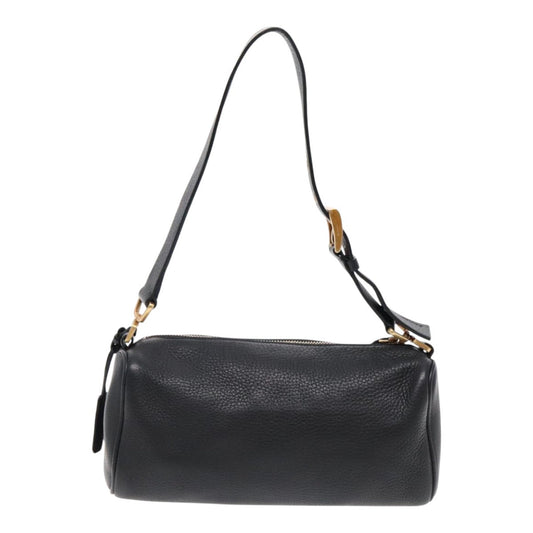 Luxury Prada Shoulder Bag Leather Black Gold 95900