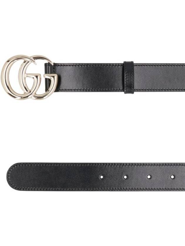Luxury Gucci Trending 2025 GG Marmont Thin Leather Belt Black