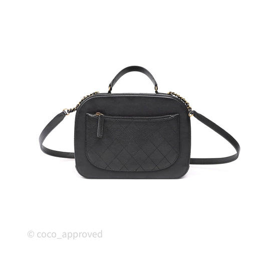 Chanel Coco Curve Vanity Black Calfskin & Goatskin Antique Gold Hardware
