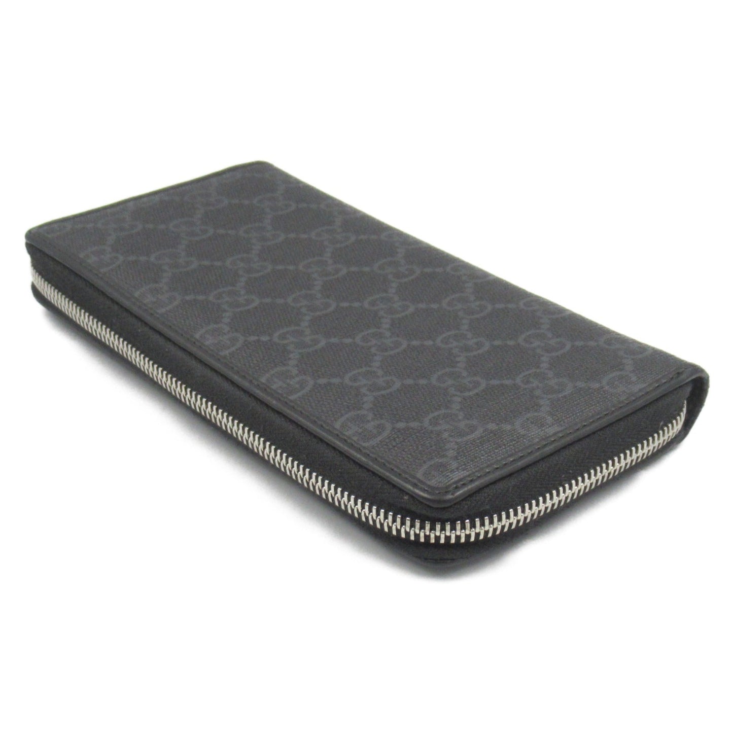 Luxury Gucci Trending 2025 Interlocking G Round long wallet Round zipper long wallet PVC Coated Canvas Black