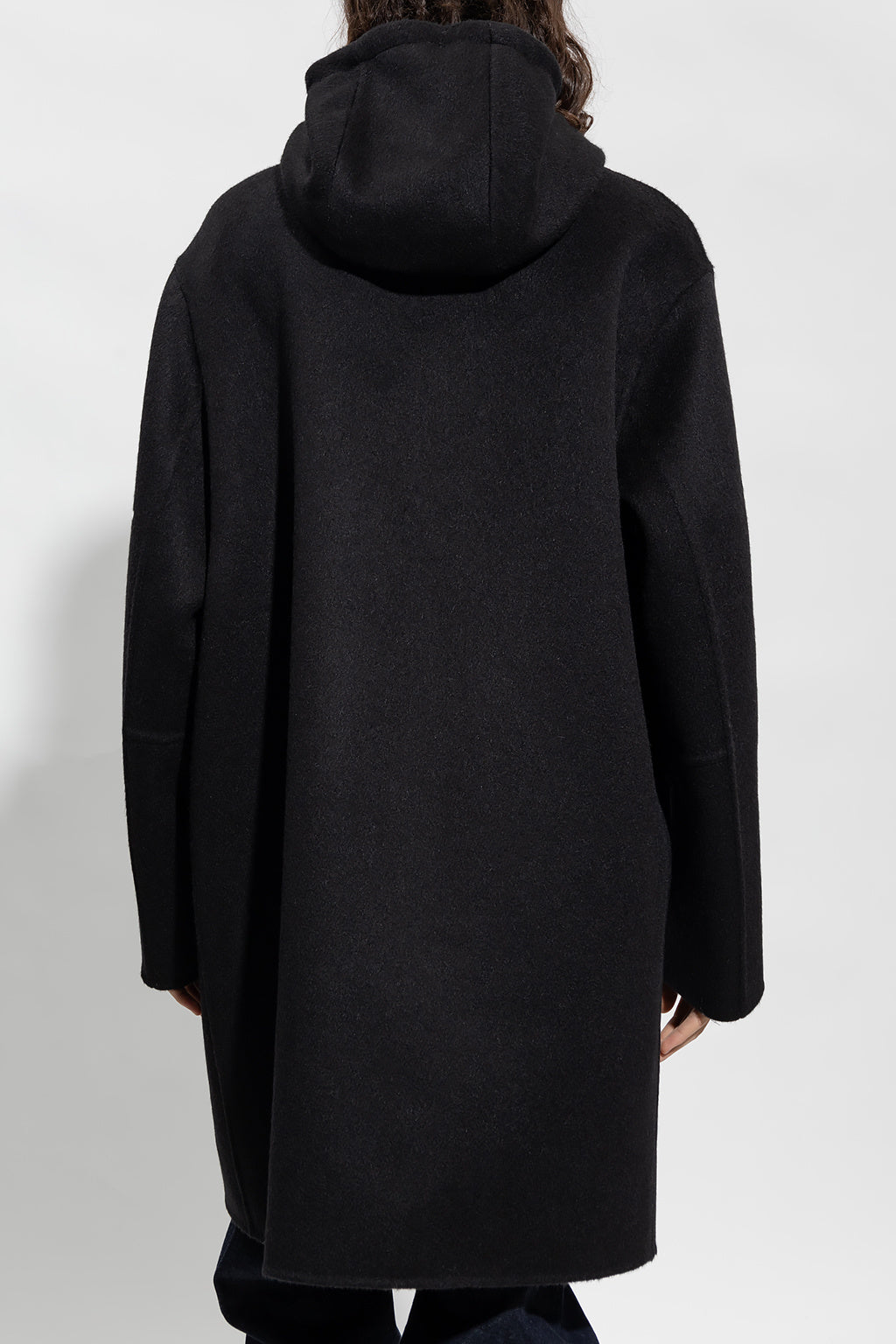Luxury Bottega Veneta New Men's Wool Zip Up Coat In Black With Hood