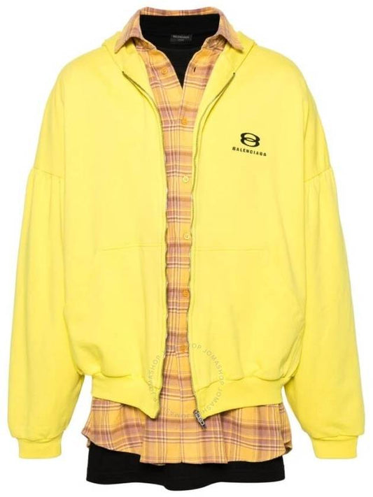 Luxury Balenciaga hooded sweatshirt 772206TPVG6 7440 YELLOW BLACK