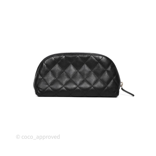 Chanel Cosmetic Case Black Calfskin Silver Hardware