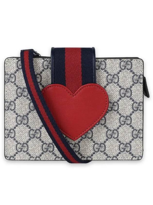 Luxury Gucci Trending 2025 Kids GG Heart Cross Bag Beige Red