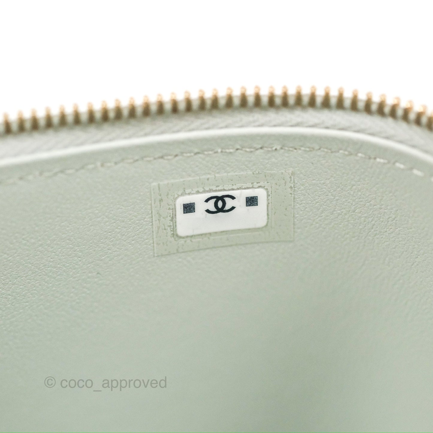 Chanel Quilted Vanity Rectangular with Camellia Adjustable Chain Light Blue Lambskin 23S