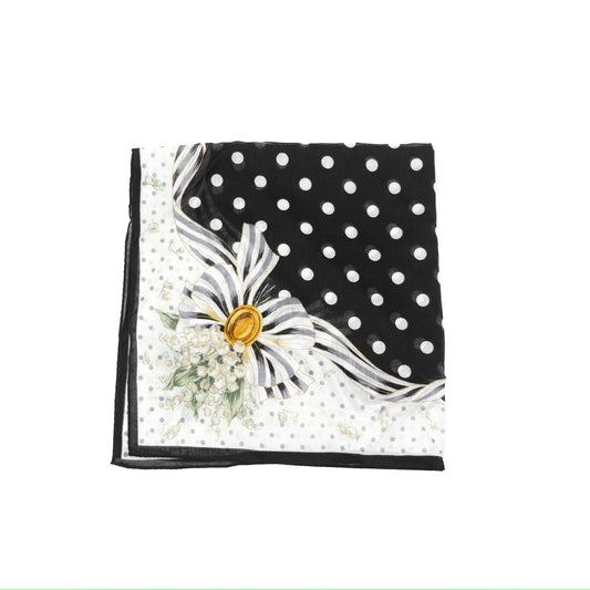 Christian Dior Vintage Scarf Black/ White Cotton