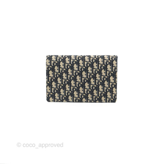 Christian Dior Saddle Chain Pouch Navy Oblique Jacquard