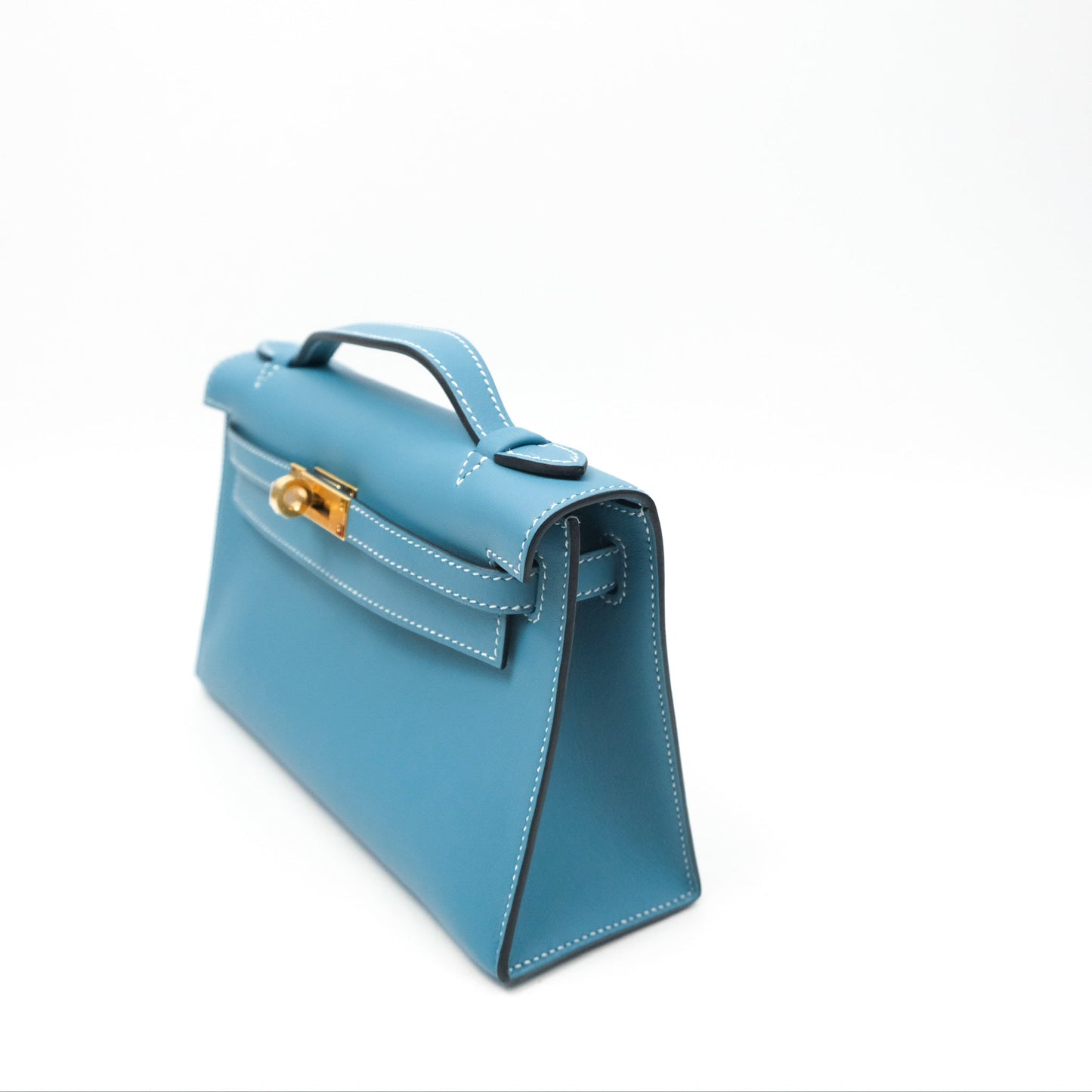 Hermès Kelly Mini Pochette Bleu Jean Swift Gold Hardware