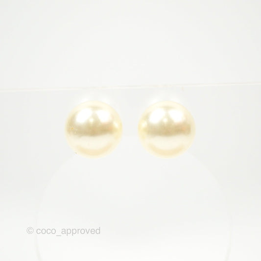 Christian Dior Tribales Pearl Earrings Gold Tone