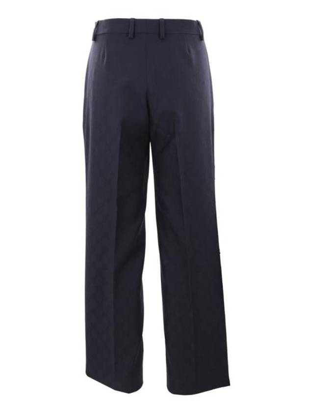 Luxury Gucci Trending 2025 GG Wool Straight Pants Dark Blue