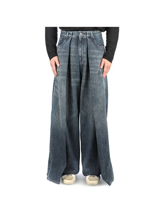 Luxury Balenciaga Double Side Jeans Dark Blue