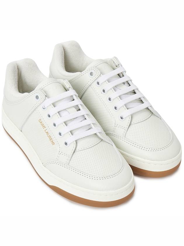 Luxury Saint Laurent SL 61 Logo Signature Leather Low Top Sneakers White