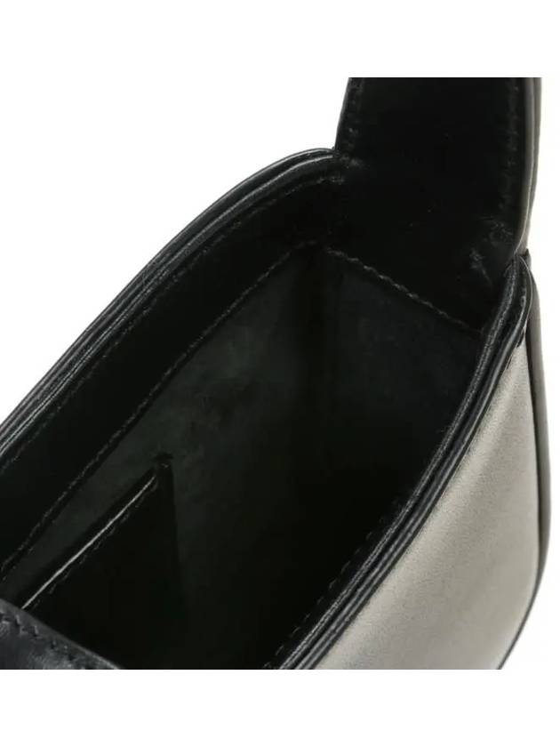 Luxury Saint Laurent LE 5A 7 Small Smooth Leather Hobo Shoulder Bag Black