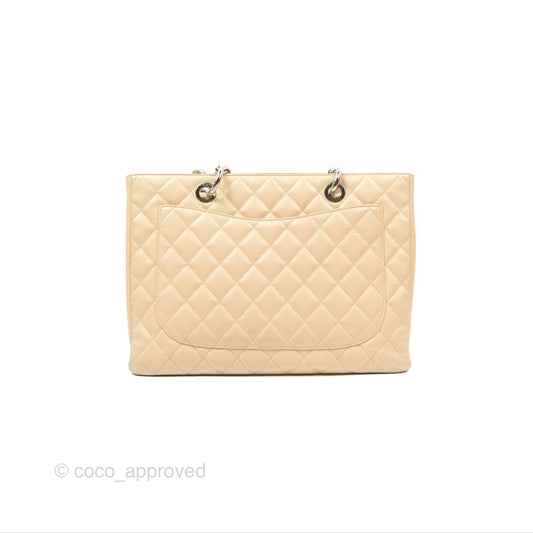 Chanel GST Beige Caviar Silver Hardware