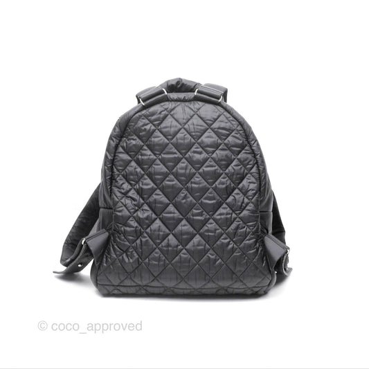 Chanel Coco Cocoon Backpack Black Nylon Silver Hardware