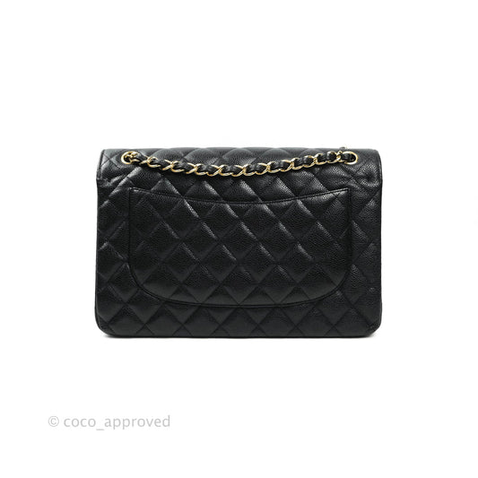 Chanel Jumbo Double Flap Black Caviar Gold Hardware