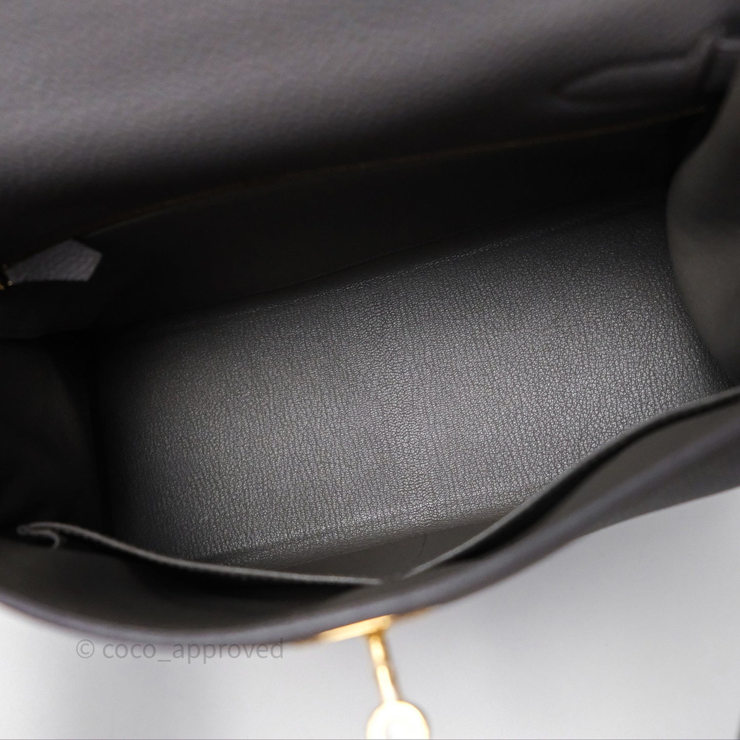 Hermès Kelly II 28 Retourne Etain 8F Togo Gold Hardware