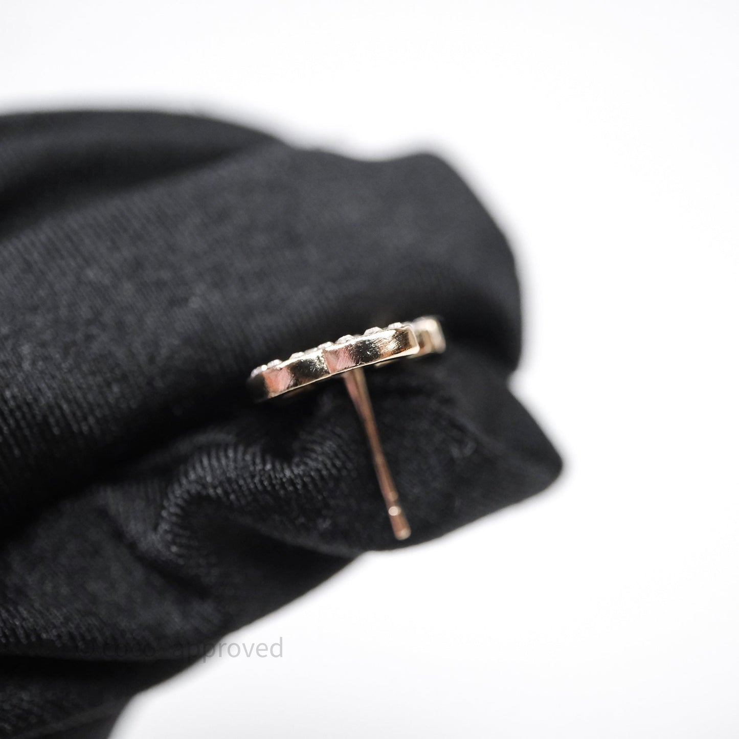 Chanel Crystal CC Clover Earrings Gold Tone 20B