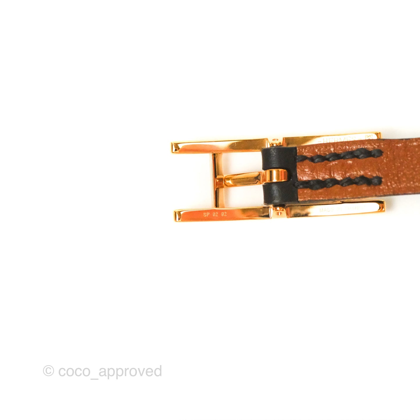 Hermès Veau Behapi Single Tour Bracelet Black Fauve Rose Gold Hardware
