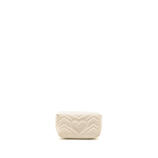 Gucci GG Marmont Super Mini Calfskin White GHW