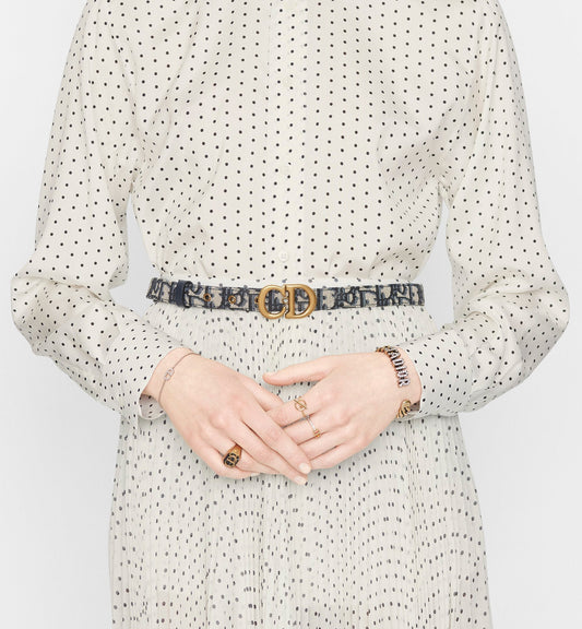 Saddle Belt Blue Luxury Dior Oblique Jacquard 20 mm
