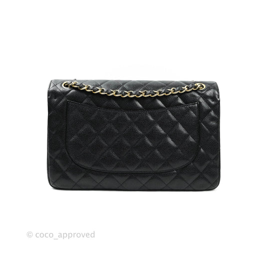 Chanel Jumbo Double Flap Black Caviar Gold Hardware