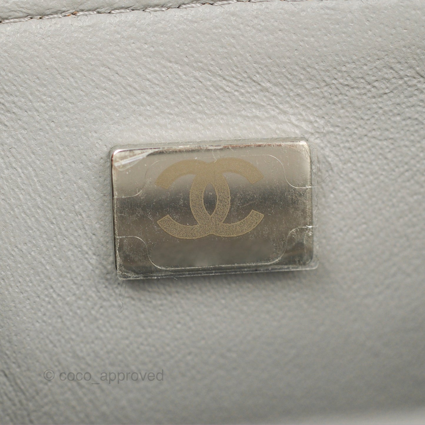 Chanel Quilted Mini Rectangular Grey Lambskin Silver Hardware