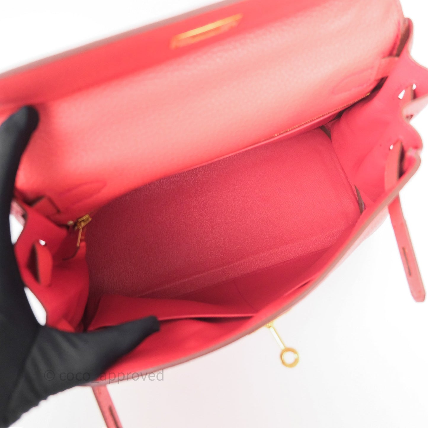 Hermès Kelly 28 Rose Jaipur Retourne Togo Gold Hardware