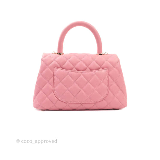 Chanel Mini (Small) Coco Handle Quilted Pink Caviar Gold Hardware 20A