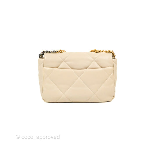Chanel 19 Small Ivory Beige Mixed Hardware