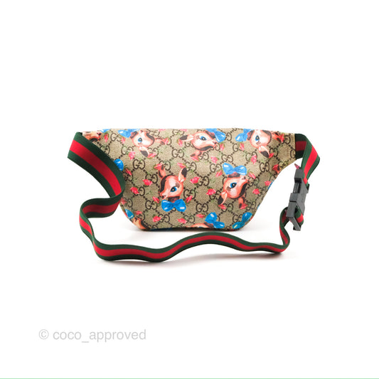 Gucci Girls Supreme Monogram Deer Belt Bag