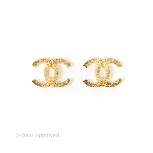 Chanel CC Earrings Gold Tone 24C
