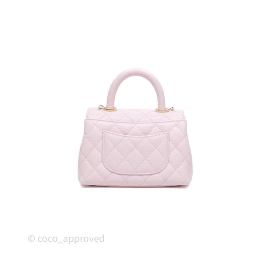 Chanel Mini Coco Handle Light Pink Caviar Gold Hardware