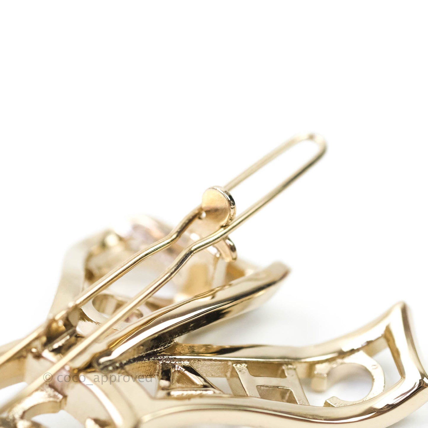 Chanel CC Crystal Bow-tiful Hair Clip Gold Tone 20B