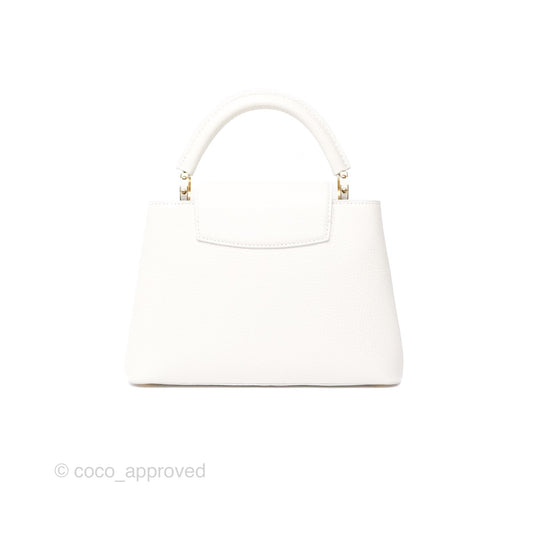 Louis Vuitton Taurillon Capucines BB Snow