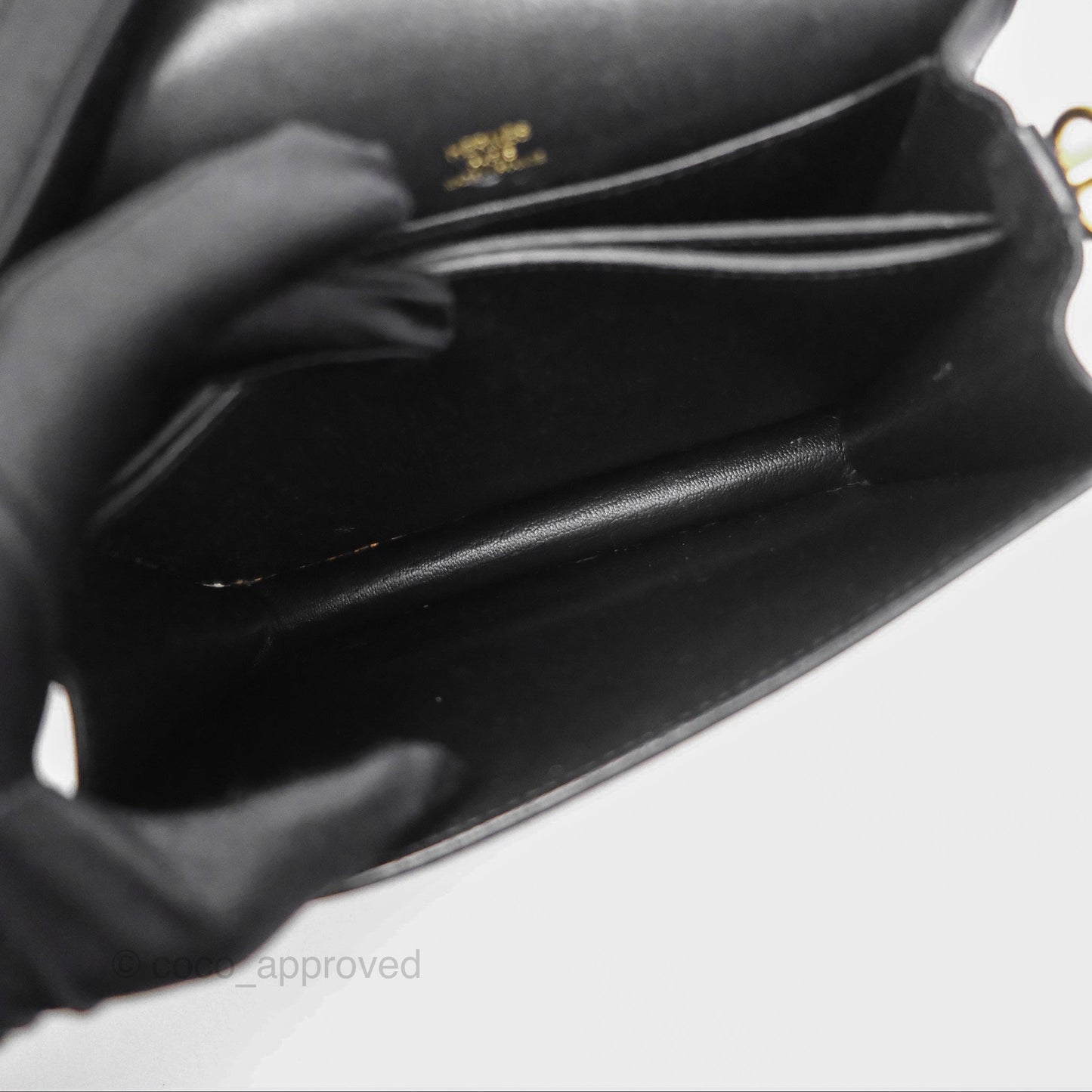 Hermès Roulis Mini 18 Noir 89 Veau Evergrain Gold Hardware