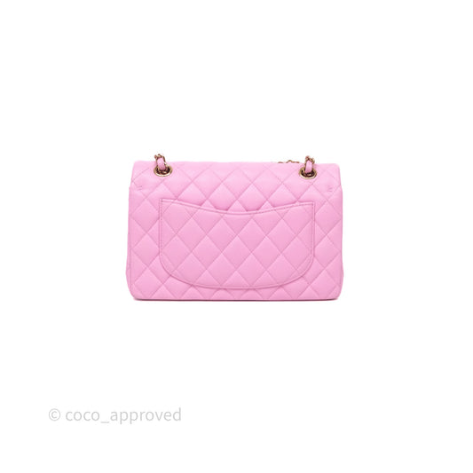 Chanel Small Classic Flap Quilted Pink Caviar Gold Hardware