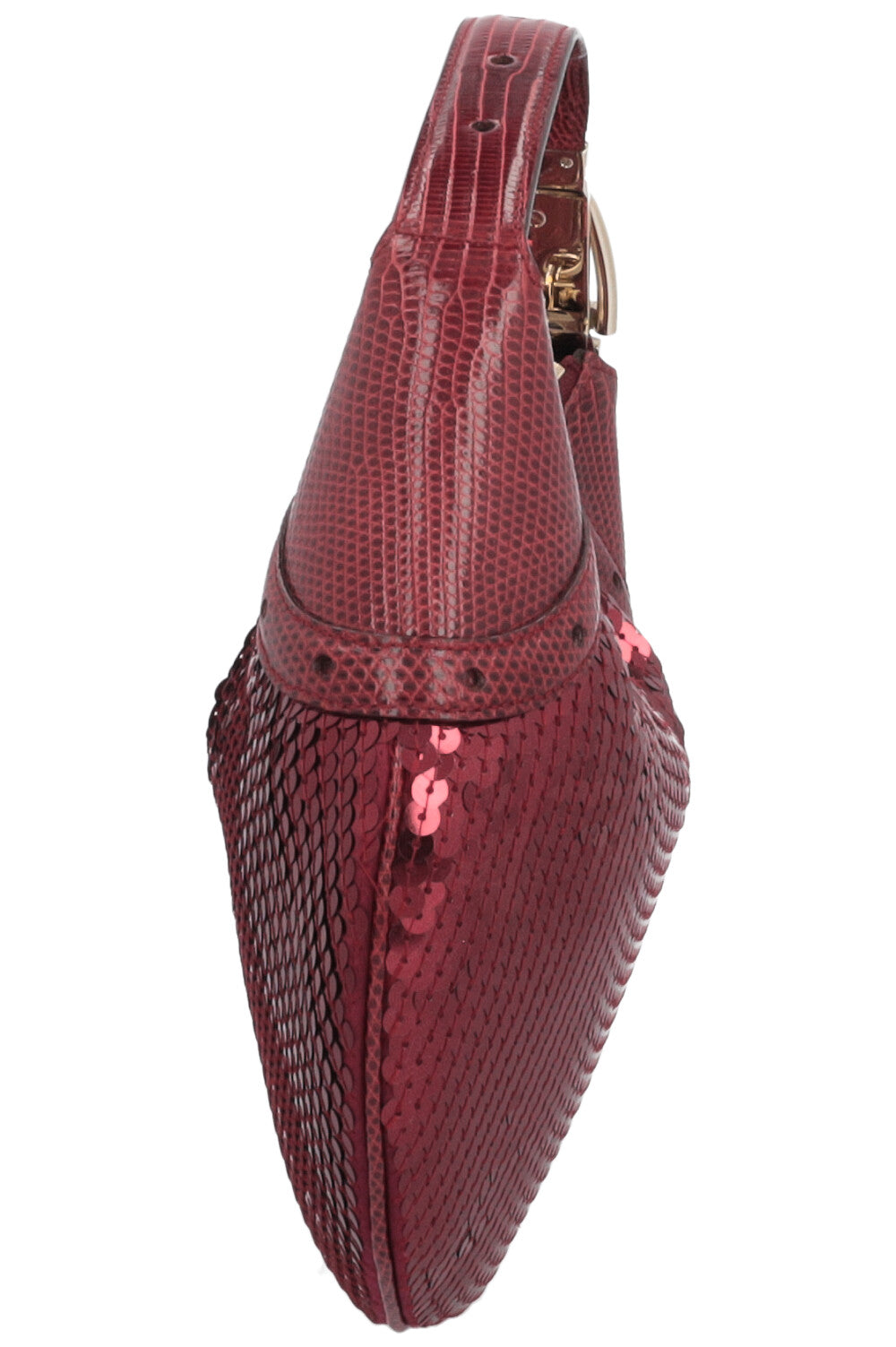 Luxury Gucci Trending 2025 Sequin Lizard Handbag Mini Bordeaux
