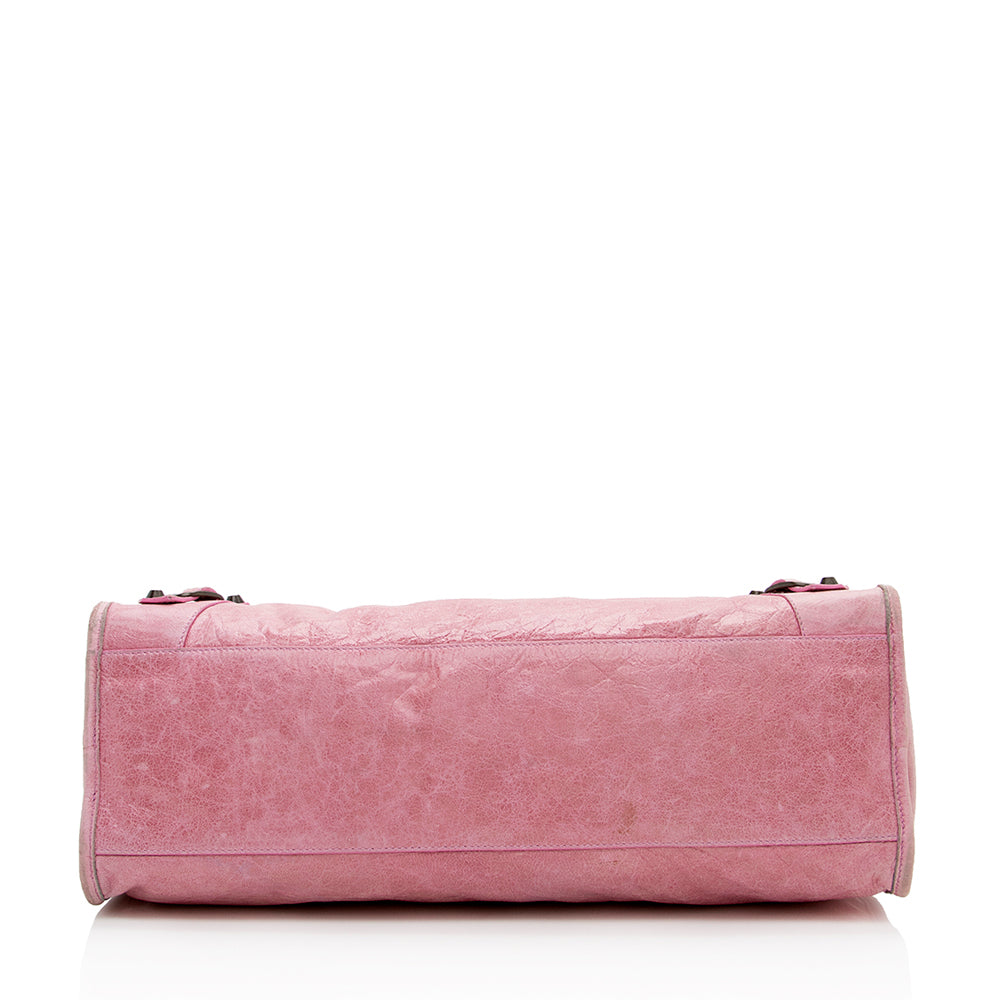 Luxury Balenciaga Agneau Classic City Satchel (SHF-17347)