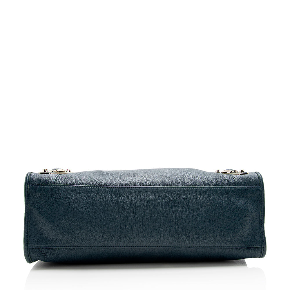 Luxury Balenciaga Agneau Metallic Edge City Satchel (SHF-17832)